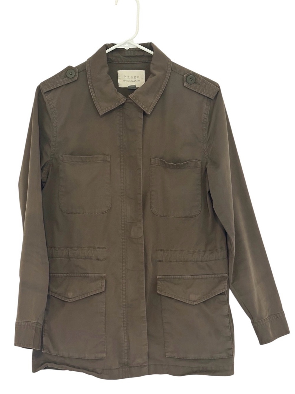 Hinge Utility Field Jacket Taupe Military Style 4 Pocket Size Small